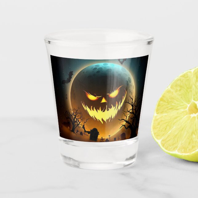 Copo De Shot Halloween/abóbora/lua/queda (Frente)