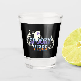 Copo De Shot Halloween Ghost Spooky Vibes Typografia Lettering