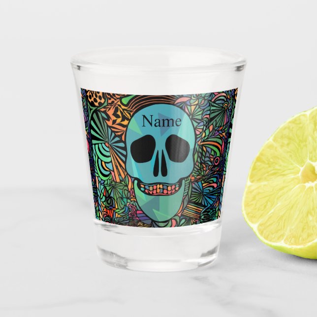 Copo De Shot Halloween Hippie Skull Thunder_Cove (Frente)