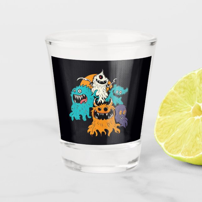 Copo De Shot Halloween/Monstro/Outubro/Outono  (Frente)