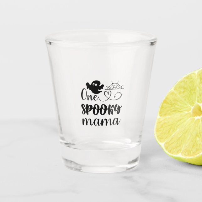 Copo De Shot Halloween One Spooky Mama Birthday (Frente)