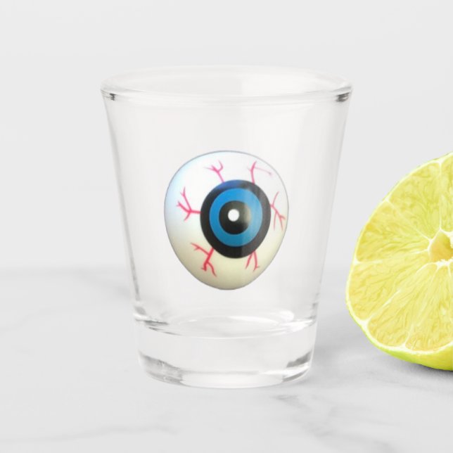 Copo De Shot Halloween Scary Ghoul Bloodshot Eyeball Shot glass (Frente)