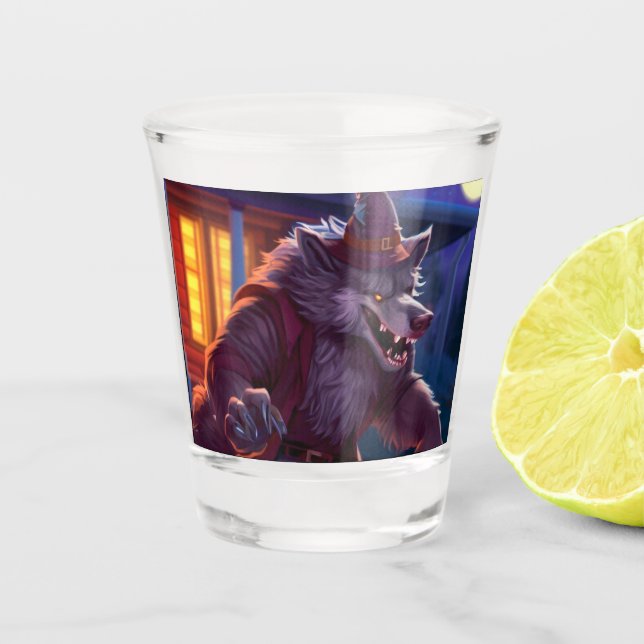Copo De Shot Halloween/werewolf/outono/outono (Frente)
