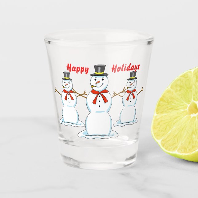 Copo De Shot Happy Snowmen Shot Glass (Frente)
