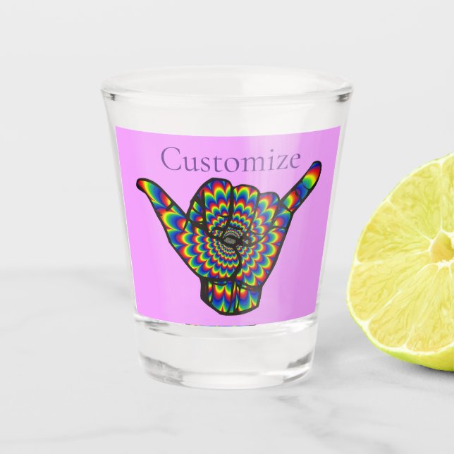 Copo De Shot Hawaiian Shaka Psychedelic Thunder_Cove (Frente)