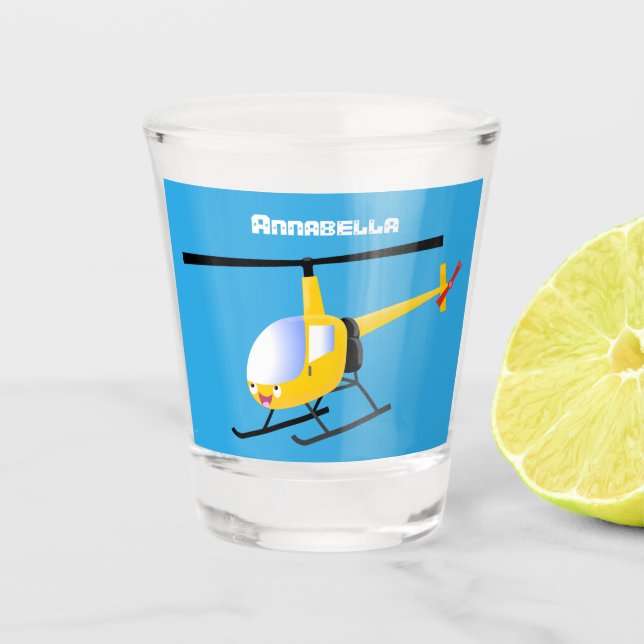 Copo De Shot Helicóptero de animação amarelo giro (Frente)