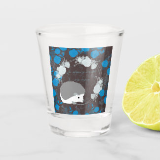 Copo De Shot hérisson, fleur de vie, bleu, mandala,zen,chakra