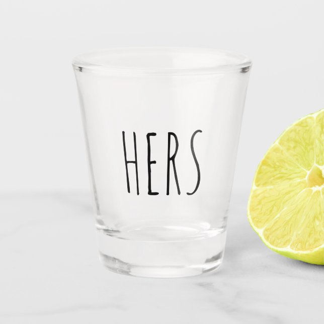 Copo De Shot Hers | Vidro De Presente Engraçado (Frente)