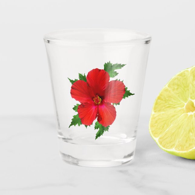 Copo De Shot Hibiscus Vermelho (Frente)