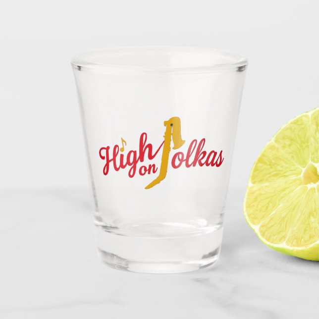 Copo De Shot High on Polkas Logo Shot Glass (Frente)