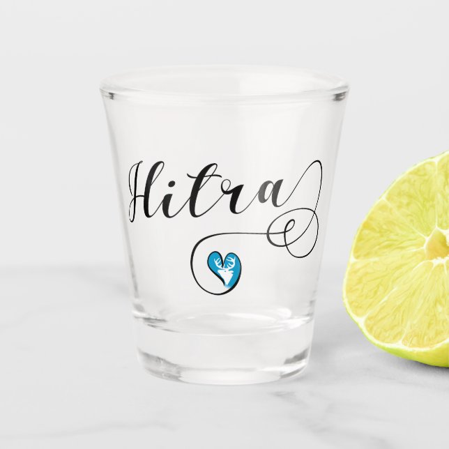 Copo De Shot Hitra Flag Heart, Noruega (Frente)