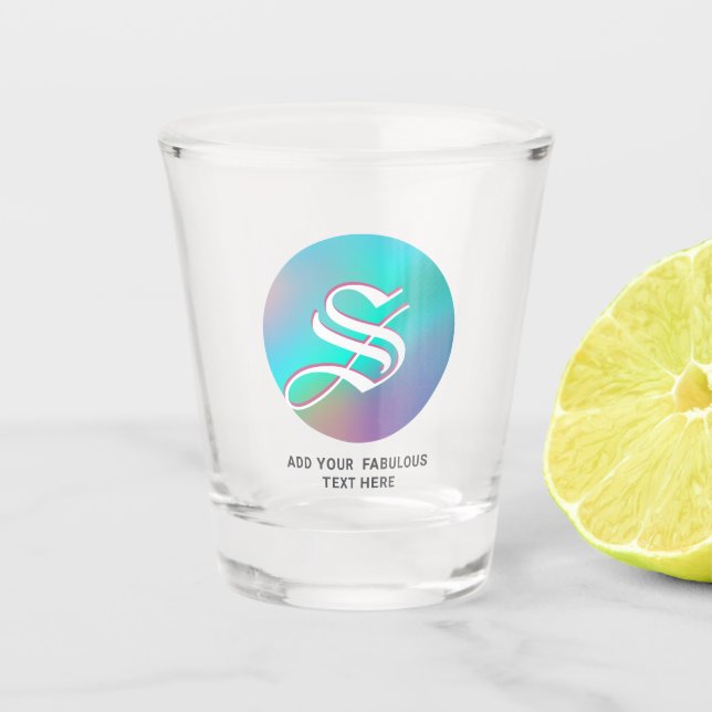 Copo De Shot Holographic Wonderland | Monograma e nome personal (Frente)