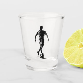 Copo De Shot Homem de futebol com design de bola.