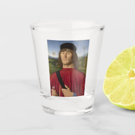 Copo De Shot Homem Forte com cravo rosa (Arte Renascentista)