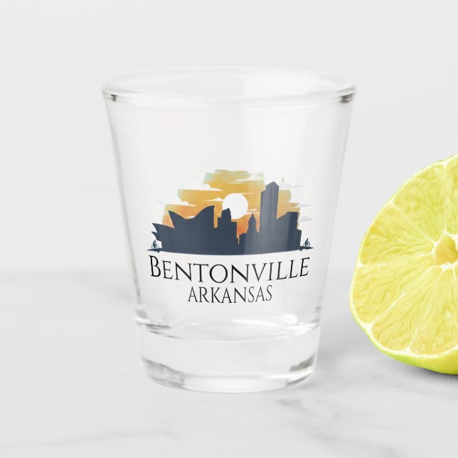 Copo De Shot Horizonte de Bentonville, Arkansas (Frente)