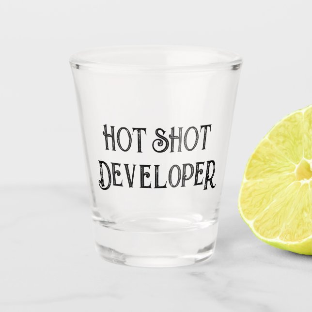 Copo De Shot Hot Shot Developer | Vidro De Presente Engraçado (Frente)
