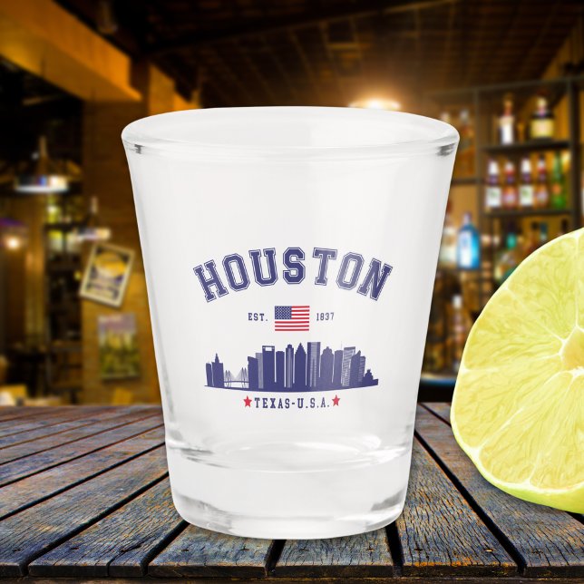 Copo De Shot Houston Skyline in Modern Style (Criador carregado)