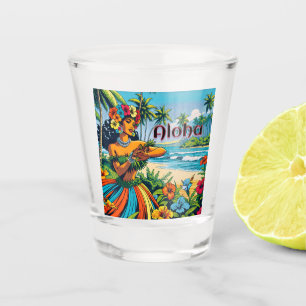 Copo De Shot Hula Dancer nas Ilhas Havaianas Aloha