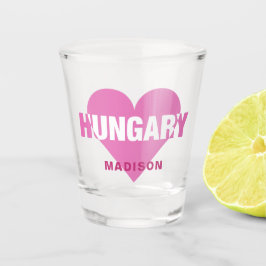 Copo De Shot Hungria Amor Nome personalizado Vidro