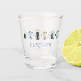 Copo De Shot Huts de Praia Costeira de Aquarelas Personalizados