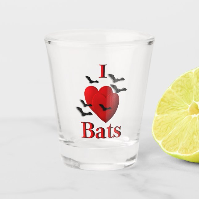 Copo De Shot I Bats do Coração (Frente)