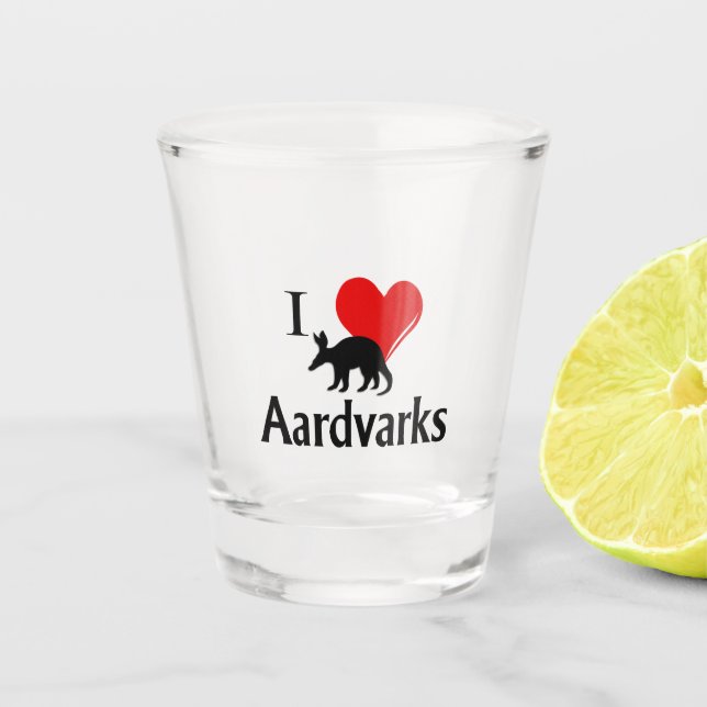 Copo De Shot I Heart Aardvarks (Frente)