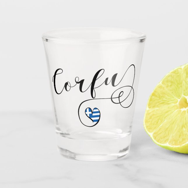 Copo De Shot I Heart Corfu, Irish Flag, Kerkyra (Frente)