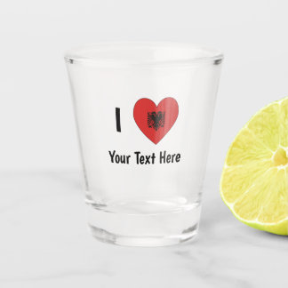 Copo De Shot I (Heart Shaped Albanian Flag) Your Text