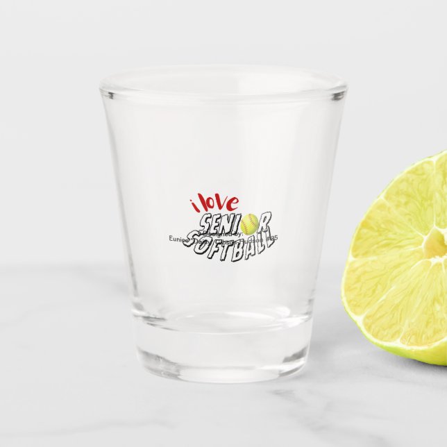 Copo De Shot I Love Senior Softball Shot Glass (Frente)