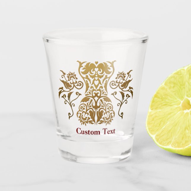 Copo De Shot Ícone de Damasco Corset Floral (Frente)