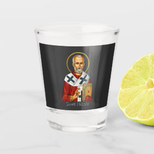 Copo De Shot Ícone ortodoxo sérvio da carta de São Nicolau