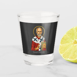Copo De Shot ícone ortodoxo sérvio de carta de São Nicolau