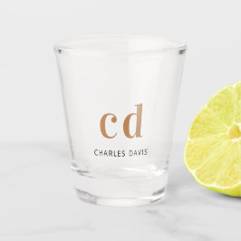 Copo De Shot Ícones monográficos dourados preto