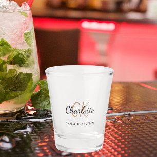 Copo De Shot Ícones monográficos dourados preto