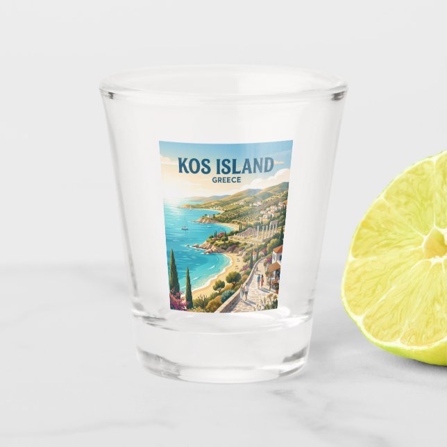 Copo De Shot Ilha de Kos Grécia (Frente)
