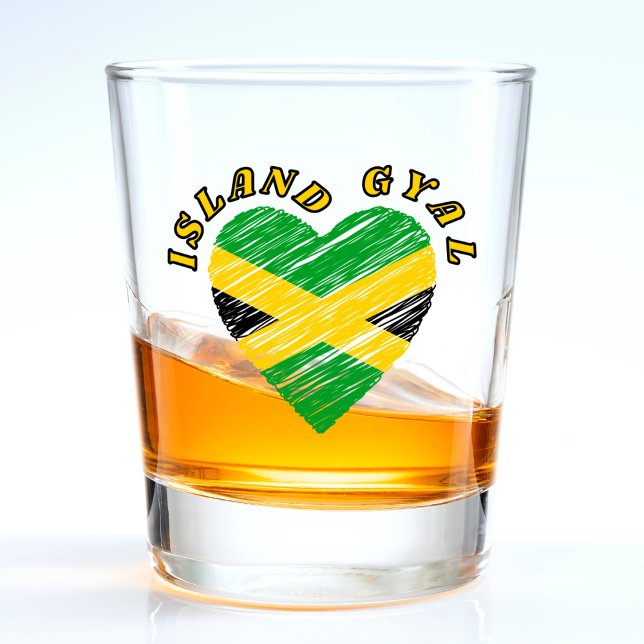 Copo De Shot Ilha Gyal Jamaica Heart Caribe (Jamaica heart island gyal shot glass)