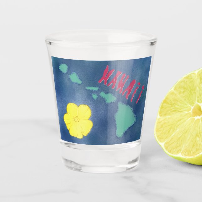 Copo De Shot Ilhas do Estado do Havaí (Frente)