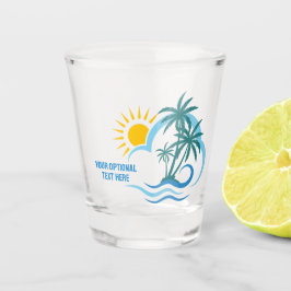 Copo De Shot Ilhas Tropicais de Texto Personalizado