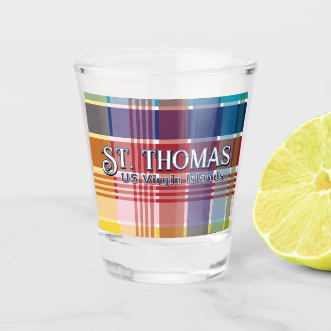 Copo De Shot Ilhas Virgens Americanas St. Thomas Madras USVI (Frente)