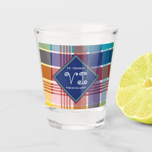Copo De Shot Ilhas Virgens Americanas St. Thomas USVI Madras Ca (Frente)