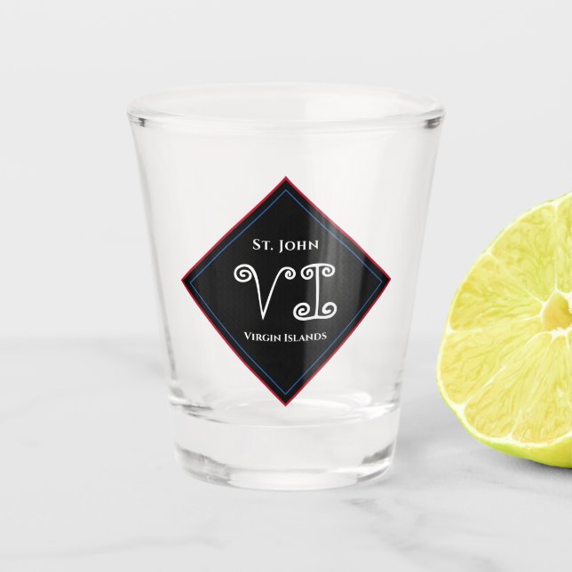 Copo De Shot Ilhas Virgens USVI Rua John Personalize (Frente)