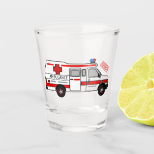 Copo De Shot Ilustração de desenho animado de Ambulância