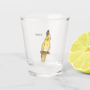 Copo De Shot Ilustração de desenho animado de aves Cockatiel