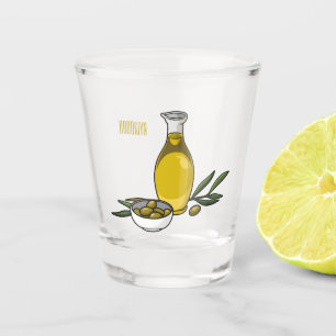 Copo De Shot Ilustração de desenho animado de azeite