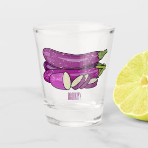 Copo De Shot Ilustração de desenho animado de beringela
