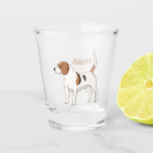 Copo De Shot Ilustração de desenho animado de cachorro Beagle