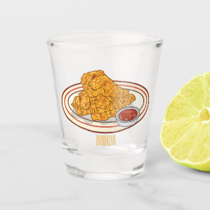 Copo De Shot Ilustração de desenho animado de frango desidratad