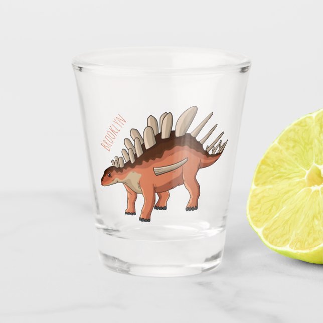 Copo De Shot Ilustração de desenho animado de Kentrosaurus (Frente)