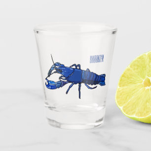 Copo De Shot Ilustração de desenho animado de marron azul