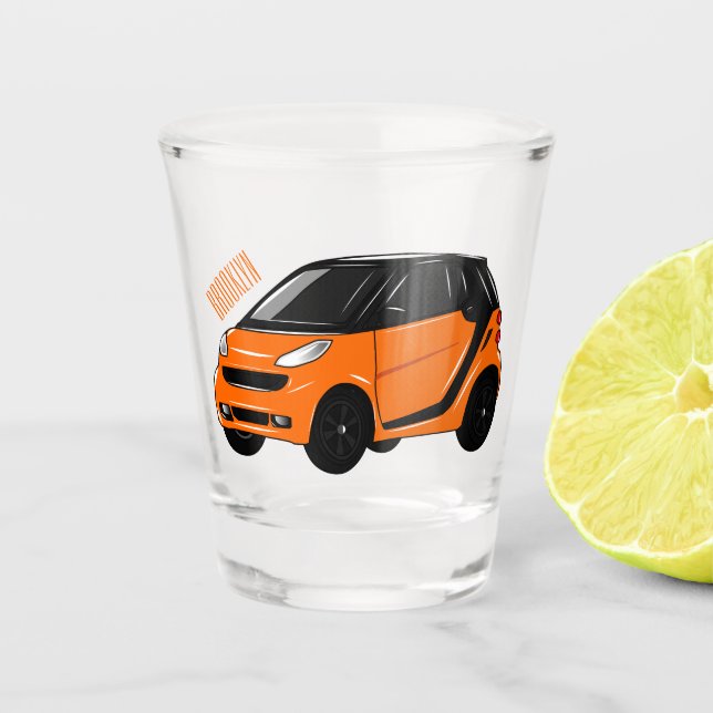Copo De Shot Ilustração de desenho animado de microcarro (Frente)